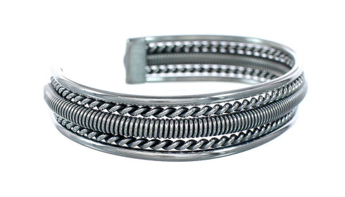 Authentic Sterling Silver Native American Navajo Cuff Bracelet NN20245